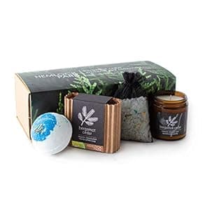 Artisanal Spa Collection | Apothecary Candle, Shea Butter Soap, Bath Bomb, Mineral Salt Bath Soak | Handcrafted with Organic Ingredients (Bergamot Cedar)