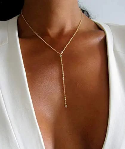 Sparkle and Shine with the Dainty Drop Lariat Necklace