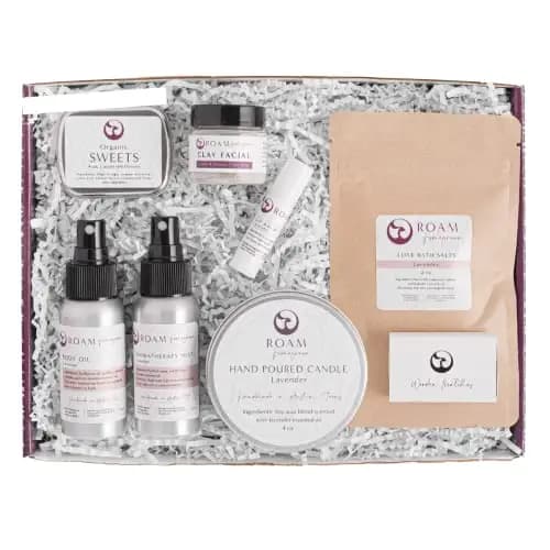 Relaxing Self-Care Spa Set, Natural Lavender Gift Set, Great Birthday or Christmas Gift For Sister, Mom, Friend